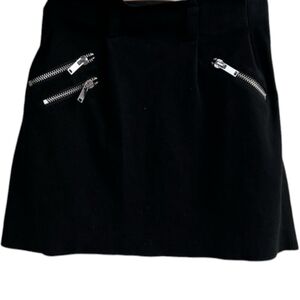 Zara Basic Collection Faux Suede Zipper Skirt in Black Sz L